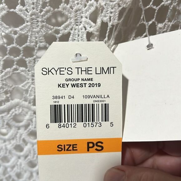 Skye’s the Limit Crocheted Lace Lined Bodice Sleeveless Top Line Bodice Fringed - Picture 4 of 12